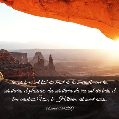 Picture 03 - 2 Samuel 11:24 LSG - les archers ont tiré du haut de la muraille sur - Bible Verse Picture