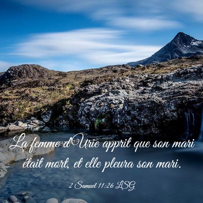 Picture 03 - 2 Samuel 11:26 LSG - La femme d'Urie apprit que son mari était mort, - Bible Verse Picture