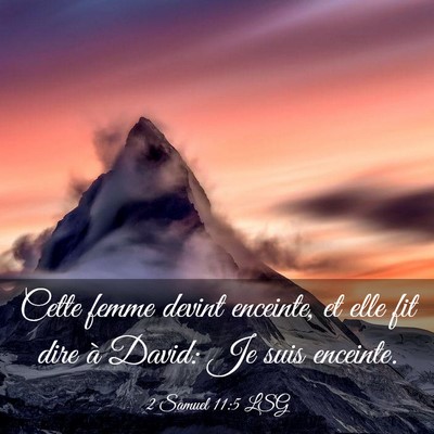 Picture 03 - 2 Samuel 11:5 LSG - Cette femme devint enceinte, et elle fit dire à - Bible Verse Picture