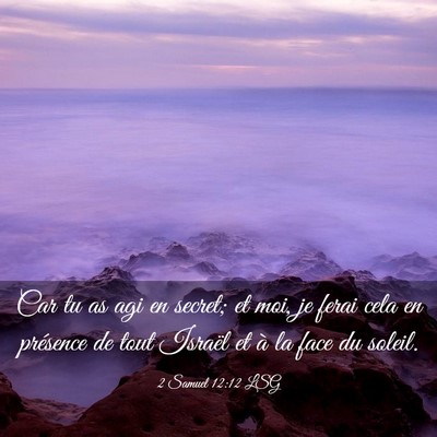 Picture 03 - 2 Samuel 12:12 LSG - Car tu as agi en secret; et moi, je ferai cela en - Bible Verse Picture