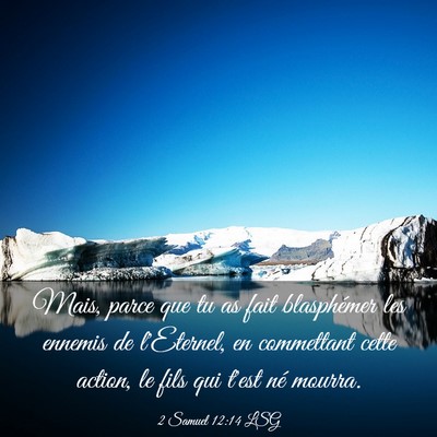 Picture 03 - 2 Samuel 12:14 LSG - Mais, parce que tu as fait blasphémer les - Bible Verse Picture