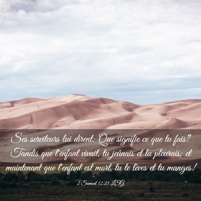 Picture 03 - 2 Samuel 12:21 LSG - Ses serviteurs lui dirent: Que signifie ce que tu - Bible Verse Picture