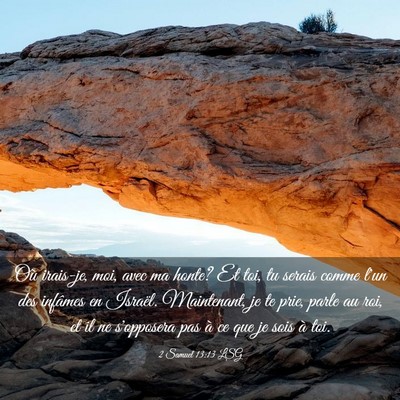 Picture 03 - 2 Samuel 13:13 LSG - Où irais-je, moi, avec ma honte? Et toi, tu - Bible Verse Picture