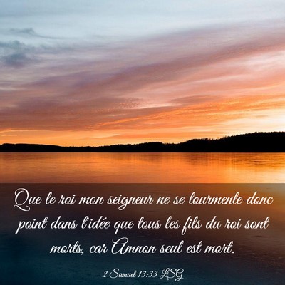 Picture 03 - 2 Samuel 13:33 LSG - Que le roi mon seigneur ne se tourmente donc - Bible Verse Picture