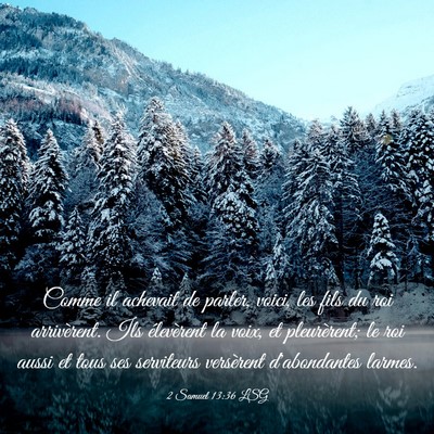 Picture 03 - 2 Samuel 13:36 LSG - Comme il achevait de parler, voici, les fils du - Bible Verse Picture