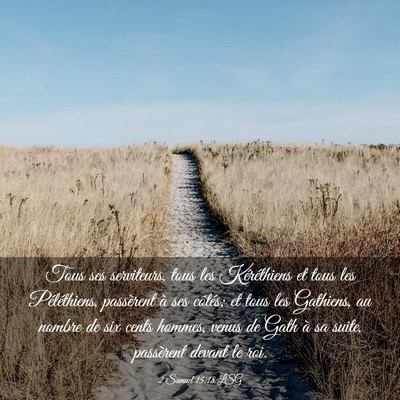 Picture 03 - 2 Samuel 15:18 LSG - Tous ses serviteurs, tous les Kéréthiens et - Bible Verse Picture