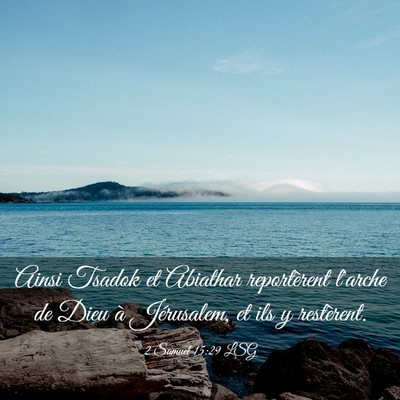 Picture 03 - 2 Samuel 15:29 LSG - Ainsi Tsadok et Abiathar reportèrent l'arche de - Bible Verse Picture