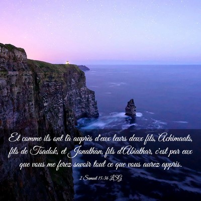 Picture 03 - 2 Samuel 15:36 LSG - Et comme ils ont là auprès d'eux leurs deux - Bible Verse Picture