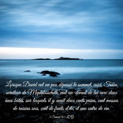 Picture 03 - 2 Samuel 16:1 LSG - Lorsque David eut un peu dépassé le sommet, - Bible Verse Picture