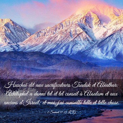 Picture 03 - 2 Samuel 17:15 LSG - Huschaï dit aux sacrificateurs Tsadok et - Bible Verse Picture