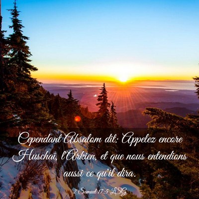 Picture 03 - 2 Samuel 17:5 LSG - Cependant Absalom dit: Appelez encore Huschaï, - Bible Verse Picture