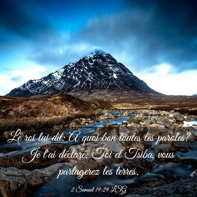 Picture 03 - 2 Samuel 19:29 LSG - Le roi lui dit: A quoi bon toutes tes paroles? Je - Bible Verse Picture