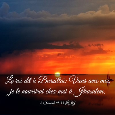 Picture 03 - 2 Samuel 19:33 LSG - Le roi dit à Barzillaï: Viens avec moi, je te - Bible Verse Picture