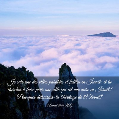 Picture 03 - 2 Samuel 20:19 LSG - Je suis une des villes paisibles et fidèles en - Bible Verse Picture
