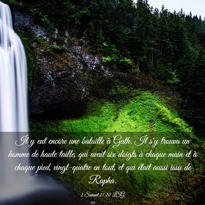Picture 03 - 2 Samuel 21:20 LSG - Il y eut encore une bataille à Gath. Il s'y - Bible Verse Picture