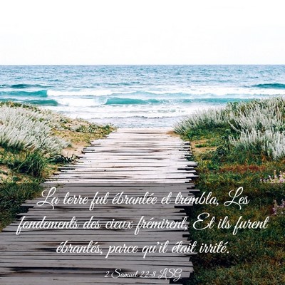 Picture 03 - 2 Samuel 22:8 LSG - La terre fut ébranlée et trembla, Les - Bible Verse Picture