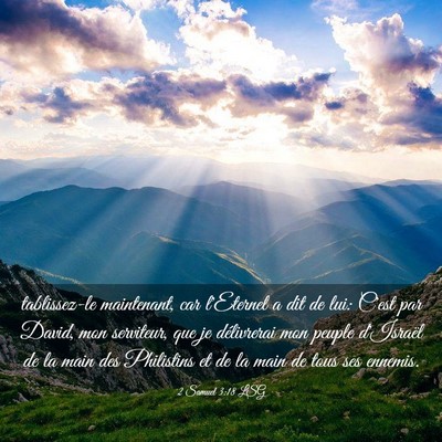 Picture 03 - 2 Samuel 3:18 LSG - tablissez-le maintenant, car l'Eternel a dit de - Bible Verse Picture