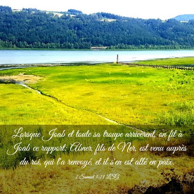Picture 03 - 2 Samuel 3:23 LSG - Lorsque Joab et toute sa troupe arrivèrent, on - Bible Verse Picture