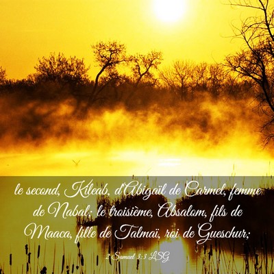 Picture 03 - 2 Samuel 3:3 LSG - le second, Kileab, d'Abigaïl de Carmel, femme de - Bible Verse Picture