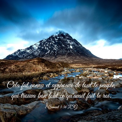 Picture 03 - 2 Samuel 3:36 LSG - Cela fut connu et approuvé de tout le peuple, - Bible Verse Picture