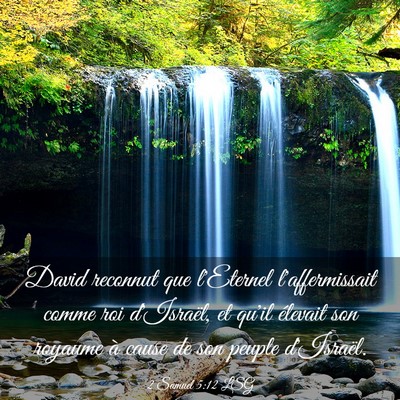 Picture 03 - 2 Samuel 5:12 LSG - David reconnut que l'Eternel l'affermissait comme - Bible Verse Picture