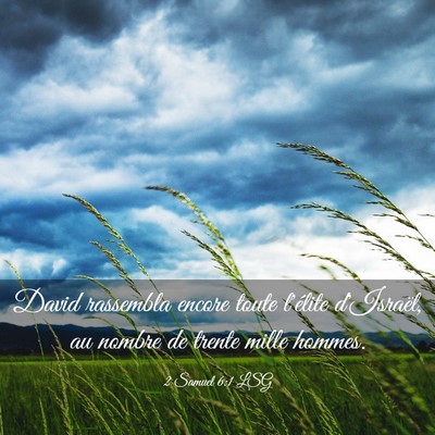 Picture 03 - 2 Samuel 6:1 LSG - David rassembla encore toute l'élite d'Israël, - Bible Verse Picture