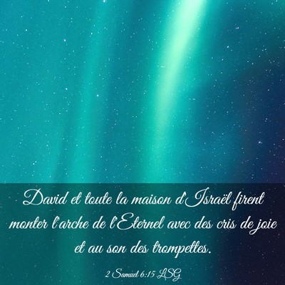 Picture 03 - 2 Samuel 6:15 LSG - David et toute la maison d'Israël firent monter - Bible Verse Picture