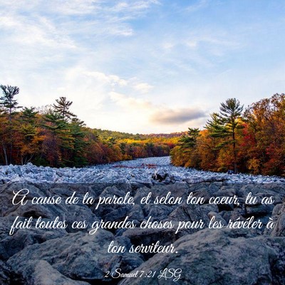 Picture 03 - 2 Samuel 7:21 LSG - A cause de ta parole, et selon ton coeur, tu as - Bible Verse Picture