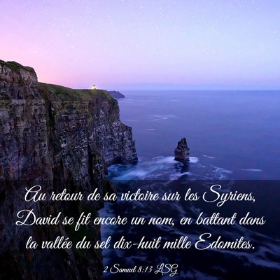 Picture 03 - 2 Samuel 8:13 LSG - Au retour de sa victoire sur les Syriens, David - Bible Verse Picture