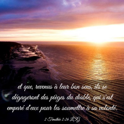 Picture 03 - 2 Timothée 2:26 LSG - et que, revenus à leur bon sens, ils se - Bible Verse Picture