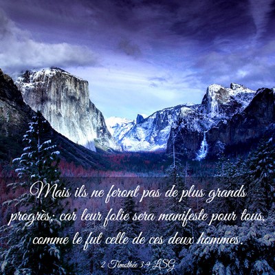Picture 03 - 2 Timothée 3:9 LSG - Mais ils ne feront pas de plus grands progrès; - Bible Verse Picture