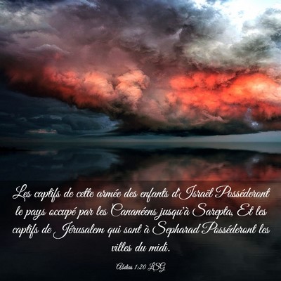 Picture 03 - Abdias 1:20 LSG - Les captifs de cette armée des enfants d'Israël - Bible Verse Picture