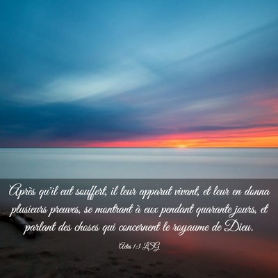 Picture 03 - Actes 1:3 LSG - Après qu'il eut souffert, il leur apparut - Bible Verse Picture