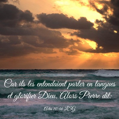 Picture 03 - Actes 10:46 LSG - Car ils les entendaient parler en langues et - Bible Verse Picture