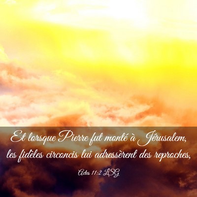 Picture 03 - Actes 11:2 LSG - Et lorsque Pierre fut monté à Jérusalem, les - Bible Verse Picture