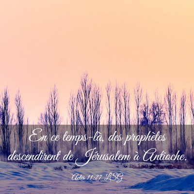 Picture 03 - Actes 11:27 LSG - En ce temps-là, des prophètes descendirent de - Bible Verse Picture