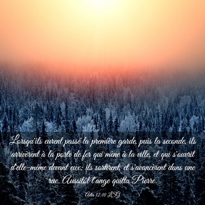 Picture 03 - Actes 12:10 LSG - Lorsqu'ils eurent passé la première garde, puis - Bible Verse Picture