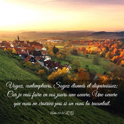 Picture 03 - Actes 13:41 LSG - Voyez, contempteurs, Soyez étonnés et - Bible Verse Picture