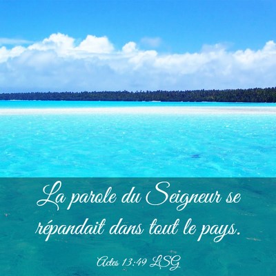 Picture 03 - Actes 13:49 LSG - La parole du Seigneur se répandait dans tout le - Bible Verse Picture