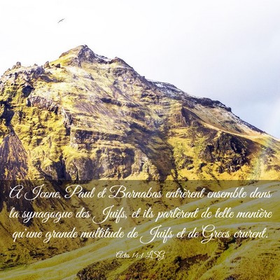 Picture 03 - Actes 14:1 LSG - A Icone, Paul et Barnabas entrèrent ensemble - Bible Verse Picture