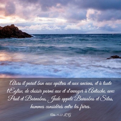 Picture 03 - Actes 15:22 LSG - Alors il parut bon aux apôtres et aux anciens, - Bible Verse Picture