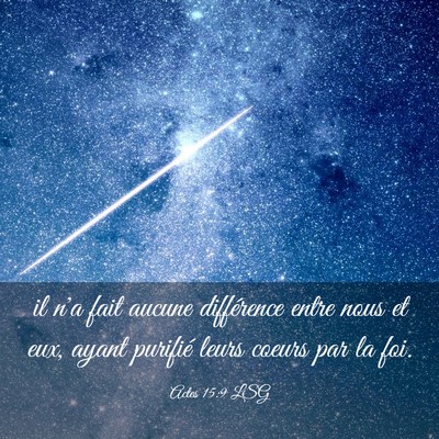 Picture 03 - Actes 15:9 LSG - il n'a fait aucune différence entre nous et eux, - Bible Verse Picture
