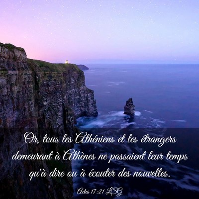 Picture 03 - Actes 17:21 LSG - Or, tous les Athéniens et les étrangers - Bible Verse Picture