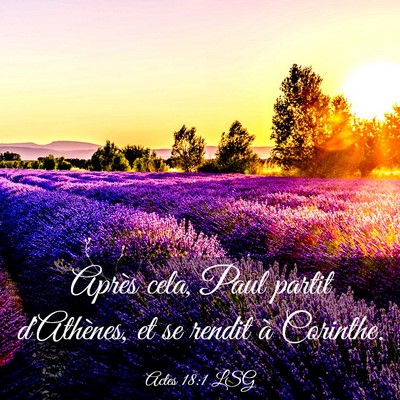 Picture 03 - Actes 18:1 LSG - Après cela, Paul partit d'Athènes, et se rendit - Bible Verse Picture