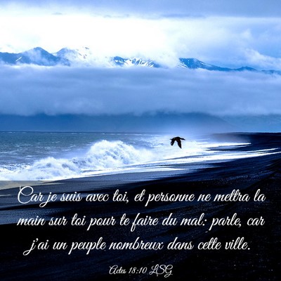Picture 03 - Actes 18:10 LSG - Car je suis avec toi, et personne ne mettra la - Bible Verse Picture