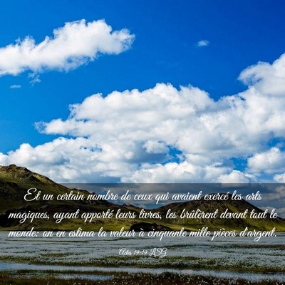 Picture 03 - Actes 19:19 LSG - Et un certain nombre de ceux qui avaient exercé - Bible Verse Picture