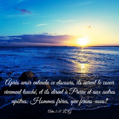 Picture 03 - Actes 2:37 LSG - Après avoir entendu ce discours, ils eurent le - Bible Verse Picture