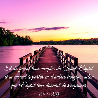 Picture 03 - Actes 2:4 LSG - Et ils furent tous remplis du Saint-Esprit, et se - Bible Verse Picture