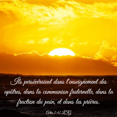 Picture 03 - Actes 2:42 LSG - Ils persévéraient dans l'enseignement des - Bible Verse Picture