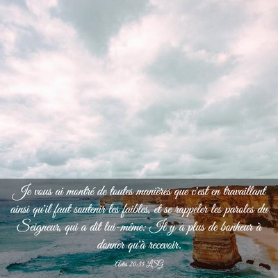 Picture 03 - Actes 20:35 LSG - Je vous ai montré de toutes manières que c'est - Bible Verse Picture